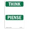 Signmission OSHA THINK Sign, Blank Write-On Bilingual, 10in X 7in Decal, 10" W, 7" H, Landscape OS-TS-D-710-L-11809 - alternate 1